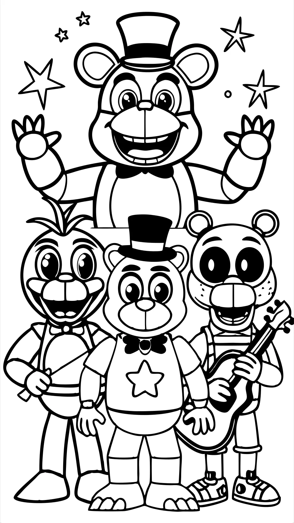 Paginas para colorear de FNAF BRACHA DE SEGURIDAD